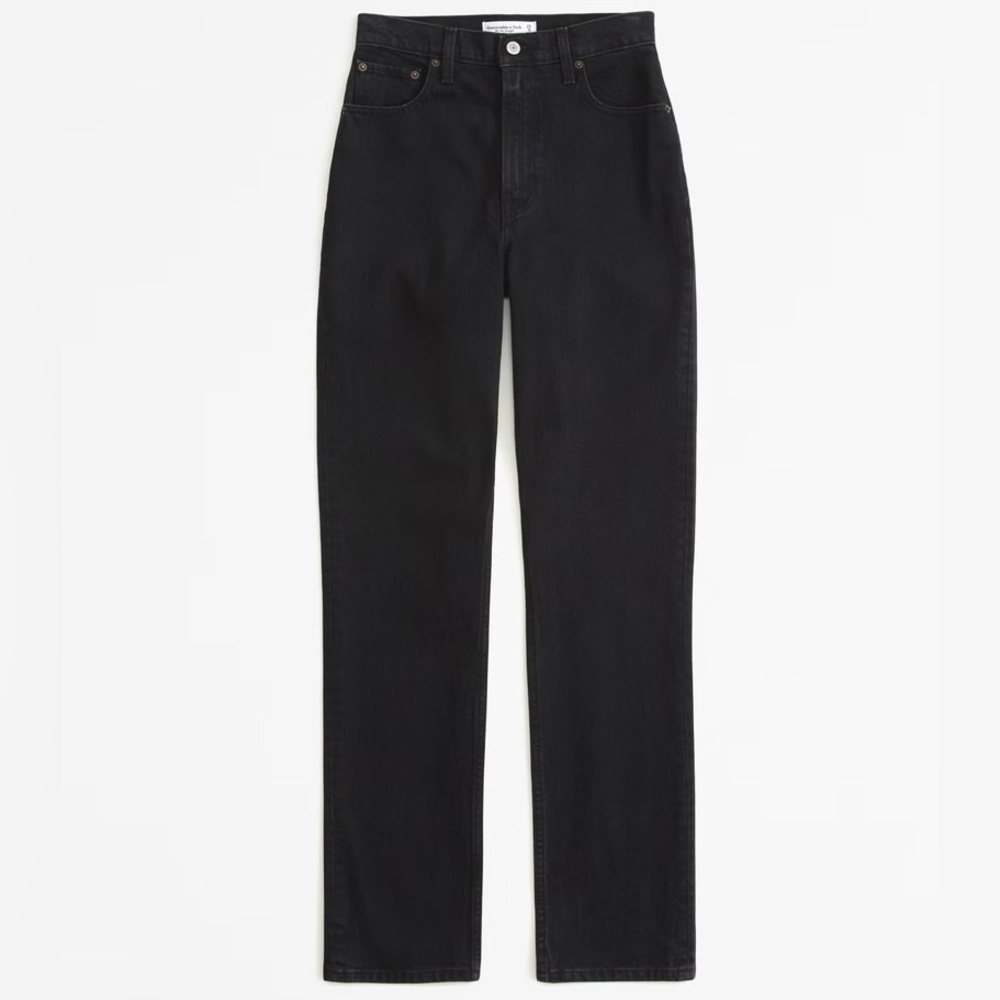 NWT Abercrombie & Fitch Ultra High Rise 90s Straight Jean Black Size 28 or 6 R